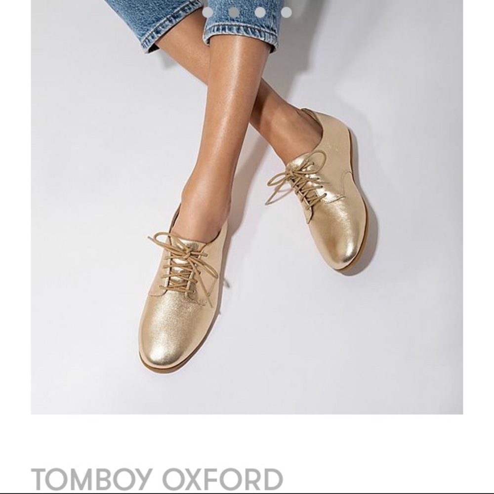 Oxford Metallic Gold Leather Loafers